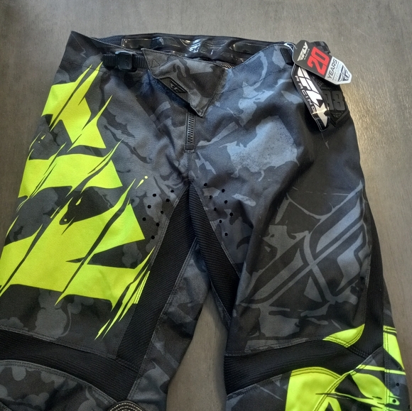 Fly Racing Kinetic Outlaw Motorcross Pants Black/Neon Green Mens Size 34 Nwt - Picture 3 of 11